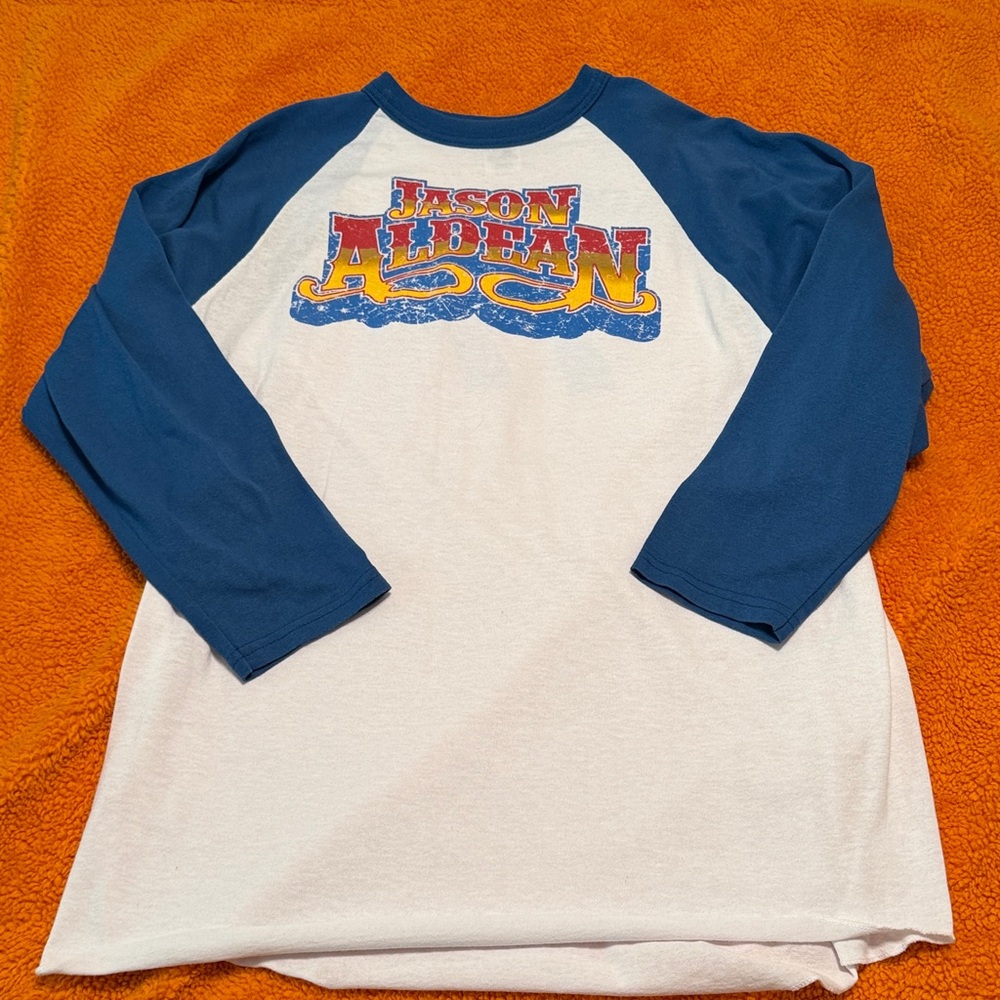 Augusta Sportswear Blue and White Graphic Long Sleeve Tee